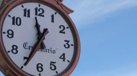 Public clock, clockwise are moving faster. Mexico-2014. TIME LAPSE-CLOSE UP. Stock Footage 42477000