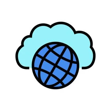 Public cloud computing color icon vector illustration Stockillustratie