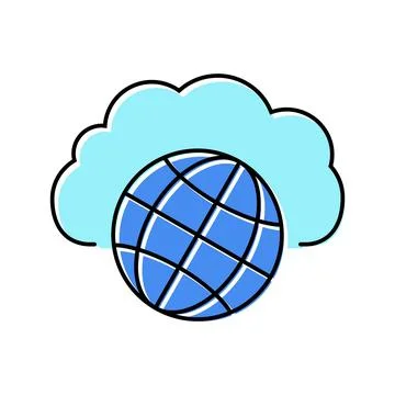 Public cloud computing color icon vector illustration Stock Illustration