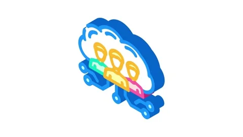 Public cloud computing isometric icon animation Stock Footage 327280922