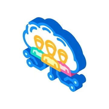 Public cloud computing isometric icon vector illustration Stock Illustration
