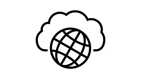 Public cloud computing line icon animation Stock Footage 326125854