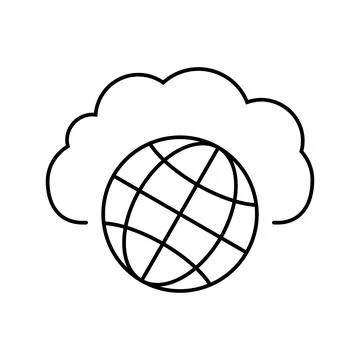 Public cloud computing line icon vector illustration Stock Illustration