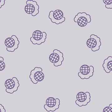 Public cloud computing line seamless pattern Stock Illustration