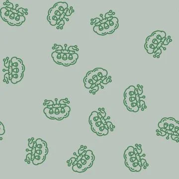Public cloud computing line vector seamless pattern Stock Illustration