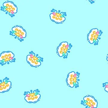 Public cloud computing vector seamless pattern Stock Illustration