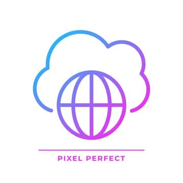 Public cloud pixel perfect gradient linear vector icon Ilustração Stock