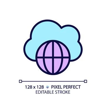 Public cloud pixel perfect RGB color icon Stock Illustration