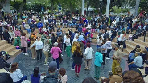 Public dance performance at Miraflores C... | Stock Video | Pond5