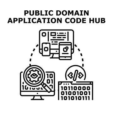 Public domain application code hub concept Stock Illustration