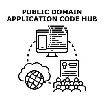 Public domain application code hub concept Stock Illustration