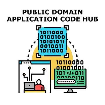 Public domain application code hub concept Stock Illustration