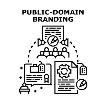 Public domain branding concept development illustration Stock Illustration