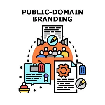 Public domain branding concept development illustration Stock Illustration