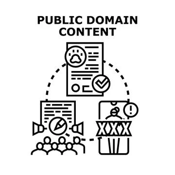 Public domain content concept idea vector illustration Stock Illustration