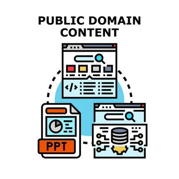 Public domain content sharing and digital management system 스톡 일러스트