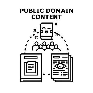 Public domain content sharing information and knowledge Stock-Illustration