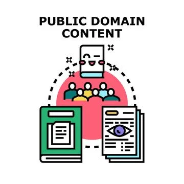 Public domain content sharing information and knowledge 스톡 일러스트