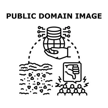 Public domain image concept presenting shared data 스톡 일러스트