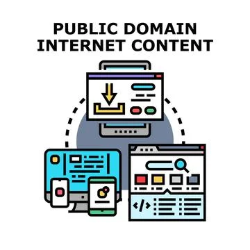 Public domain internet content vector concept 스톡 일러스트