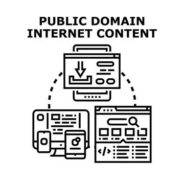 Public domain internet content vector concept Stock Illustration