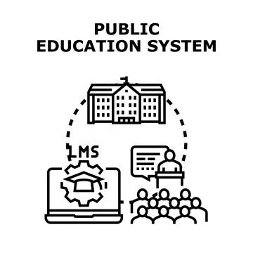 Public education system developing learning management technology Stock Illustration