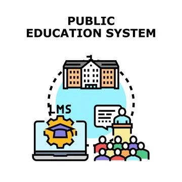 Public education system developing learning management technology Stock Illustration