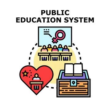 Public education system vector concept illustration Illustrazione stock