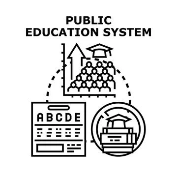 Public education system vector icon concept illustrating learning Stock Illustration