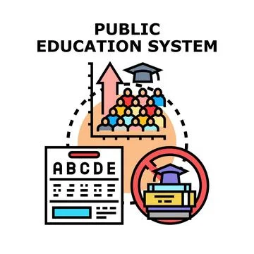 Public education system vector icon concept illustrating learning Stock Illustration