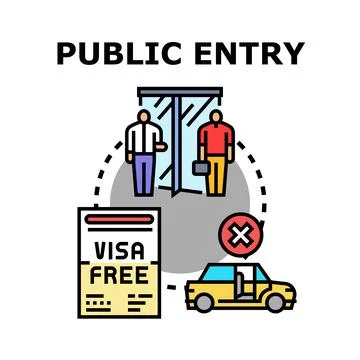 Public entry rules allowing visa free passage 스톡 일러스트