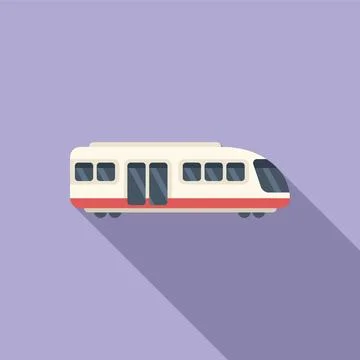 Public fast train icon flat vector. High speed Illustrazione stock
