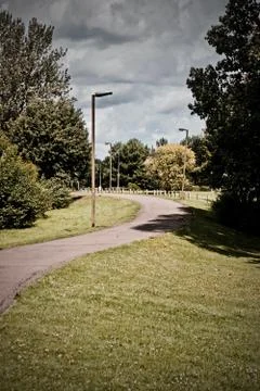 Public footpath in park Stock Photos