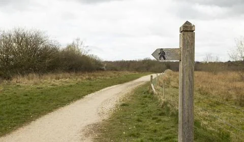 Public footpath posts Stock Photos