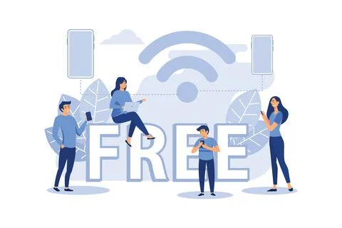 Public free wireless connection wireless point Wi-Fi, For mobile user interfa Stock Illustration