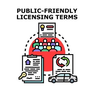 Public friendly licensing terms concept vector art Stock Illustration