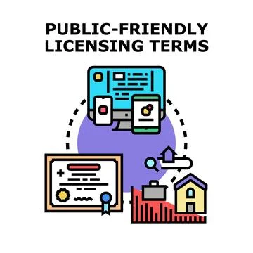 Public friendly licensing terms for digital and property assets イラスト素材