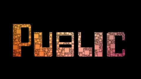 Public Funds Pixelated Text Transforming Looping Boxes With Glitch Effect Vidéo 113881899