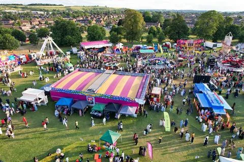 Public Funfair Held at Lewsey Public Park of Luton Stock Photos