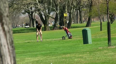 Public golf-course Video stock 10857278