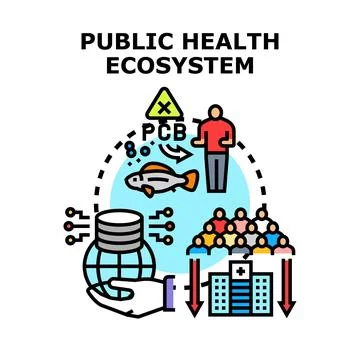 Public health ecosystem vector concept illustration Stock Illustration
