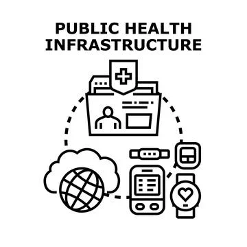 Public health infrastructure system using digital technology Stock Illustration