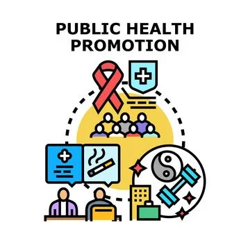 Public health promotion concept visualizing disease prevention Illustrazione stock