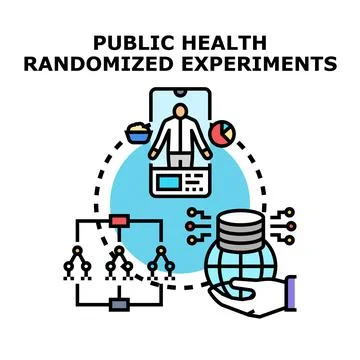 Public health randomized experiments vector icon concept Stock Illustration
