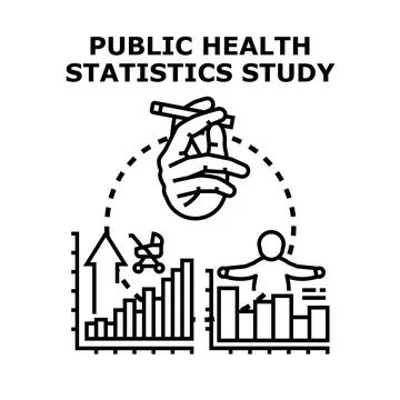 Public health statistics study analyzing smoking impact Illustrazione stock