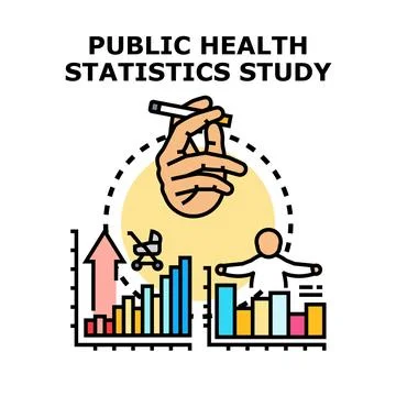Public health statistics study analyzing smoking impact Stock Illustration