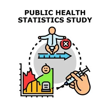 Public health statistics study analyzing child mortality rates Stock Illustration