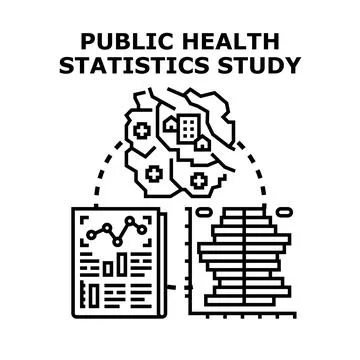Public health statistics study vector analyzing population data Stock Illustration