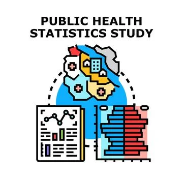 Public health statistics study vector analyzing population data Stock Illustration