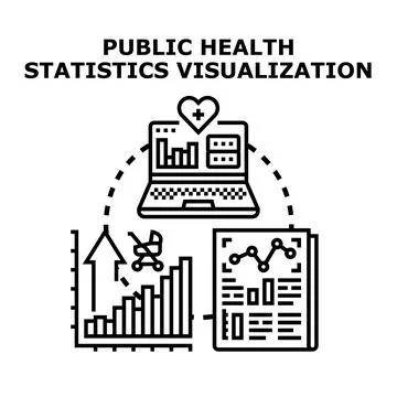 Public health statistics visualization analyzing medical data Stock Illustration